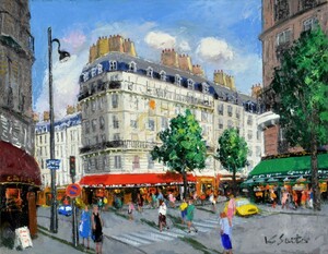 油彩画 洋画 肉筆絵画 （ 油絵額縁付きで納品対応可 ） DSC_0052 F30号サイズ 「パリの街角」 斎藤 要