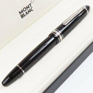 40368★1円スタート★MONTBLANC モンブラン 極美品 マイスターシュテュック ビジネス 筆記用具 万年筆 ラッカー ブラック シルバー