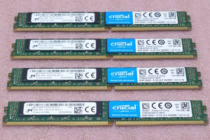 ◇Crucial CT8G4VFS4213 4枚セット *PC4-17000/DDR4-2133 Micronチップ ECC REG/Registered 288Pin VLP DDR4 RDIMM 32GB(8GB x4) 動作品