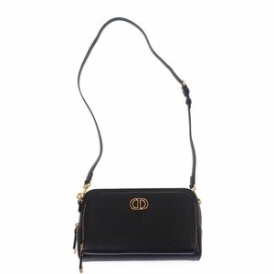 【Christian Dior】カロ ダブルポーチショルダー ショルダーバッグ 2way S7431UBAE レザー ブラック【バッグ】