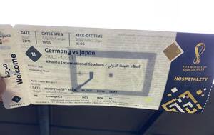 オリジナル カタールFIFA2022ワールドカップ サッカー試合 日本対ドイツ2-1 日本勝利 HOSPITALTY ticketホスピタリティ チケット