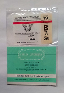 未開封・復刻チケット　ウィングス 1976年 英国公演 / 1964年 ジョン・レノン出席昼食会