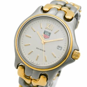 1円 稼働 美品 TAGHEUER タグホイヤー S05.013M セルシリーズ プロフェッショナル QZ アイボリー文字盤 SS×GP メンズ 腕時計 316720240423