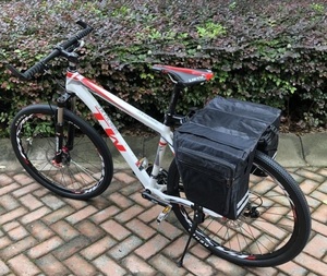 自転車サイドバッグ☆リアバッグ 防水 反射テープ付け☆旅行 通勤 アウトドア30L