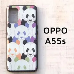 OPPO A55s 5G カラフル パンダ ソフトケース カバー
