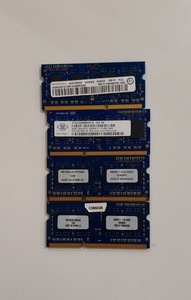 L0501-03　PCメモリ4枚セット PC3L12800(DDR3L-1600) RAmAXEL×1 NANyA×1 メーカー不明×２ 各4GB 計16GB