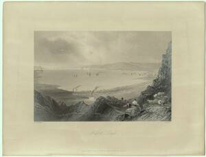 1842年 Bartlett アイルランドの風景と遺跡 鋼版画 ベルファスト ラフ Belfast Lough