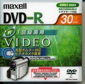 送料無料★maxell DVDカメラ用 丸型ホルダー付 8cm DVD-R 30分★