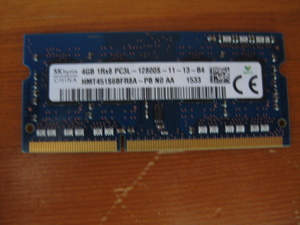 PC3-12800S　1枚　4GB　1枚　ノート用メモリ　USED