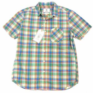 新品◆AIGLE エーグル 半袖 チェック シャツ メンズ 春夏物 1円スタート