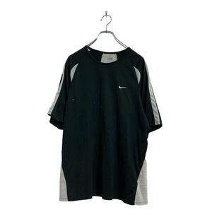NIKE 半袖 ロゴ Tシャツ L ブラック グレー ナイキ ワンポイントロゴ 古着卸 アメリカ仕入 a605-6748