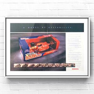 1996年 USA 当時物 ホンダ F1 広告 / カタログ B4A3 RC-F1 2.0X カラス 無限 Mugen V10 V12 Formula RC100 支給品 グッズ キャップ PPG