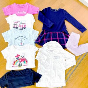 女の子★140サイズ★まとめて8点★Tシャツ 半袖 長袖チュニックワンピ　レギンス　長袖パーカー　H&M ユニクロ