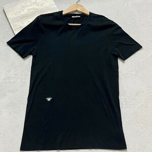 極美品/Mサイズ●ディオールオム Dior HOMME 半袖Tシャツ BEE刺繍 クルーネック 黒 ブラック 蜂