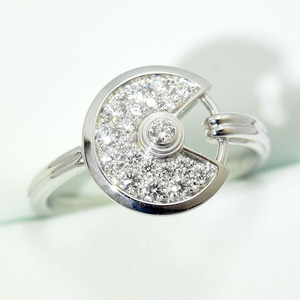 カルティエ リング アミュレット ドゥ カルティエ Cartier 指輪 ダイヤモンド K18WG 750 #53 約13号 新品仕上げ 中古
