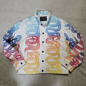 希少　Supreme×ヒステリックグラマー　コラボ　スネーク　デニムジャケット　ホワイト