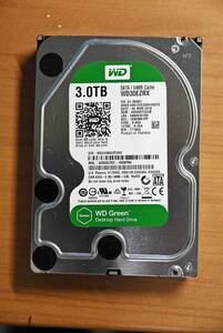 WesternDigital製 WD Green WD30EZRX 3TB内蔵ハード ドライブ 3.5インチSATA HDD【CrystalDiskInfo正常判定、動作確認済】