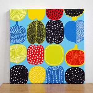 ファブリックパネル 北欧 Marimekko マリメッコ Kompotti コンポッティ 30×30cm アートパネル インテリア 壁掛け 生地