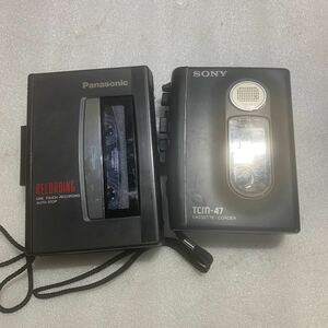 【B90】Panasonic ポータブルカセットプレイヤー RECORDING RQ-L306 SONY TCM-47　カセットテープレコーダー【未確認】【郵便60サイズ】