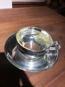 ソーサー カップ 食器 アンティーク ティーカップ ヴィンテージ 水銀　銀　マーキュリー　ガラス