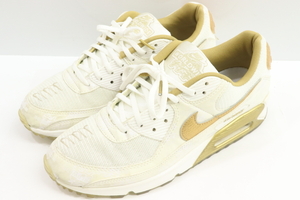 【中古】NIKE スニーカー 28cm AIR MAX 90 NIKE 28cm 白 ホワイト 金 ゴールド ロゴ