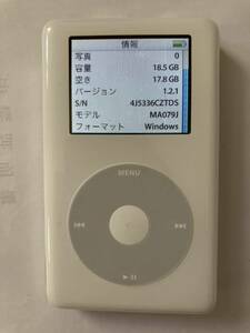 iPod 第4世代 (classic )HDD20GB a1099 カラー液晶　新品バッテリー交換 iTunes同期動作OK
