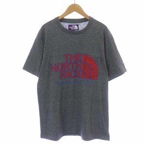 ノースフェイス パープルレーベル by nanamica H/S Logo Pocket Tee Tシャツ カットソー 半袖 紫タグ ロゴプリント M グレー
