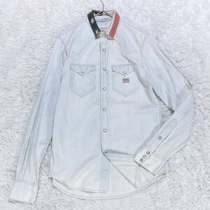 DENIM & SUPPLY RALPH LAUREN ラルフローレン ウエスタン シャツ デニムシャツ パール釦 小さいサイズ ヴィンテージ　ビンテージ　星条旗