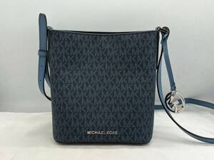 bc7461060/MICHAEL KORS マイケルコース MKロゴ ショルダーバッグ ネイビー ブルー 青 チャーム付き 美品