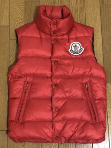 美品 MONCLER TIBET ダウンベスト モンクレール チベット TIB チブ ダウン100% レッド ダウン ベスト 国内正規品