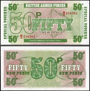 イギリス 軍票 50ペンス紙幣 1972年 140mm×70mm　＜216381＞　