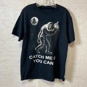 半袖 Tシャツ 古着 ブラック サイズL ユーマ　UMA 捕まえてみろや　メンズ古着2503