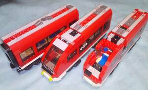 レゴ：シティ7938 CITY 超特急電車 赤い電車 Passenger Train 車両のみ3両 組立て品 IE2FB/オクパナ
