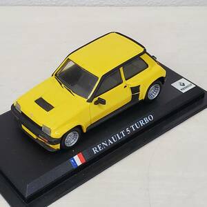 0208-291■ルノー RENAULT 5 TURBO イエロー デルプラド 1/43 世界の名車 コレクション ミニカー 模型 パーツ未確認 現状品