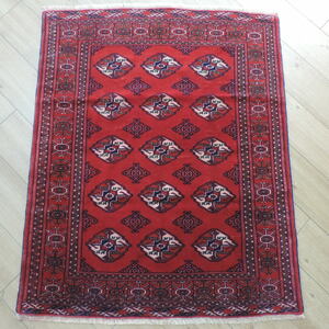 ペルシャ絨毯 カーペット ラグ 高品質ウール 手織り 高級 ペルシャ絨毯の本場 イラン トルクメン産 玄関マット 133×111cm 本物保証 直輸入