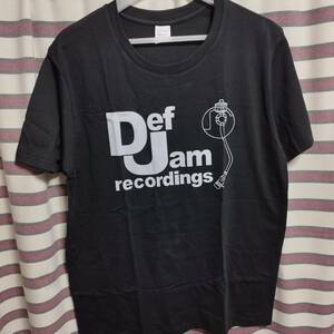 [XLサイズ・新品/送料無料] Def Jam（デフジャム） Recordings ロゴTシャツ ブラック◆バンドT RAP tee run dmc NWA DRdre