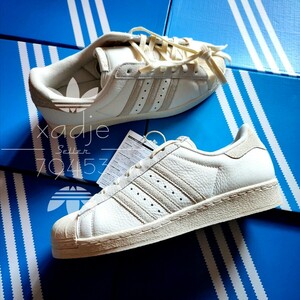 新品 正規品 adidas orginals アディダス オリジナルス SUPER STAR 82 スーパースター 本革 レザー 白 オフホワイト 27cm US9 箱付き