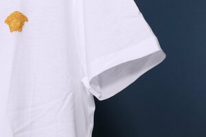 ヴェルサーチ ベルサーチ Tシャツ ホワイト サイズＬ メンズ メドゥーサ 刺繍 定価\51,700-VERSACE A89289 わけあり 新品