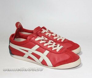 オニツカタイガー レディース スニーカー メキシコ 66 HL202 レッド US4.5 23cm 美品 Onitsuka Tiger MEXICO 66