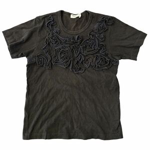 COMME des GARCONS HOMME PLUS Tシャツ半袖Tシャツ 半袖 コムデギャルソンシャツ カットソー ブラック　フラワー　花　立体