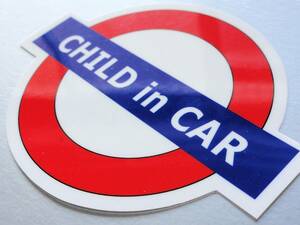 ▼ロンドン地下鉄CHILD IN CARマグネット Mサイズ★子ども 車に乗ってます イギリス かわいい カーマグネットステッカー 磁石 EU