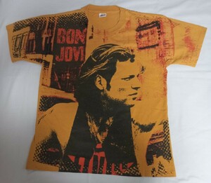 ヴィンテージ 90s BONJOVI ボンジョヴィ 総柄 Tシャツ guns n