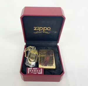 1円スタート Zippo 特別限定品 NO.0241 1000個 通しナンバー入り ストラップ付 箱有 ゴールド レッド ライター 喫煙具 5j-4-8