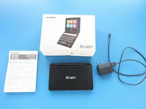SHARP Brain PW-SH1 ブラック電子辞書充電ケーブル箱付き動作確認済国語 漢字 英和 和英辞典　中学高校生入学準備