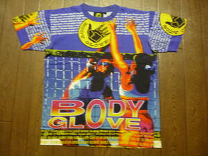 90s　ヴィンテージ　BODY GLOVE　ボディーグローブ　ビーチバレー　総柄　Tシャツ　オーバーサイズ　ビッグシルエット　USA　サイズS