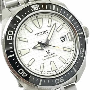 レア 美品 SEIKO セイコー PROSPEX プロスペックス 腕時計 4R35-03W0 自動巻き ラウンド ホワイト シルバー カレンダー 替ベルト付 動作OK