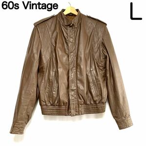 輸入古着 60s 60年代 ヴィンテージ Zyllbestein レザージャケット 革ジャン シングルライダース ブラウン