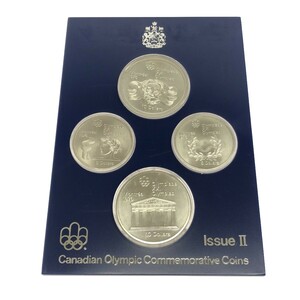 【記念コイン 4枚セット 】1976年 モントリオール オリンピック 10ドル×2 5ドル×2 銀貨 専用ケース付 五輪 シルバー カナダ 現状 M763