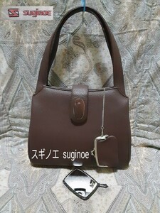 スギノエ suginoe がま口/本革ハンドバッグ/フォーマルバッグ/小銭入れ/ハンドミラー付き