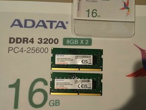 ADATA ノートPC用 メモリ DDR4-3200 SODIMM 16GB 8GB×2 CBDAD4S32008G22-BGN
